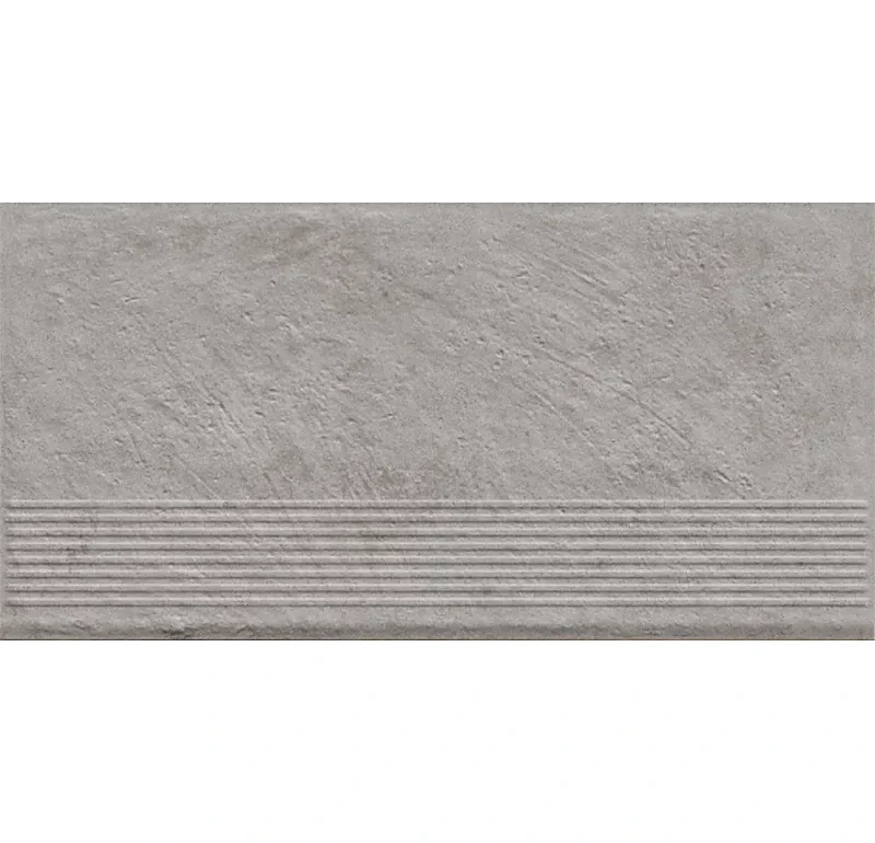 Клинкерная ступень с насечками Paradyz Carrizo Grey, 600x300x8,5 мм