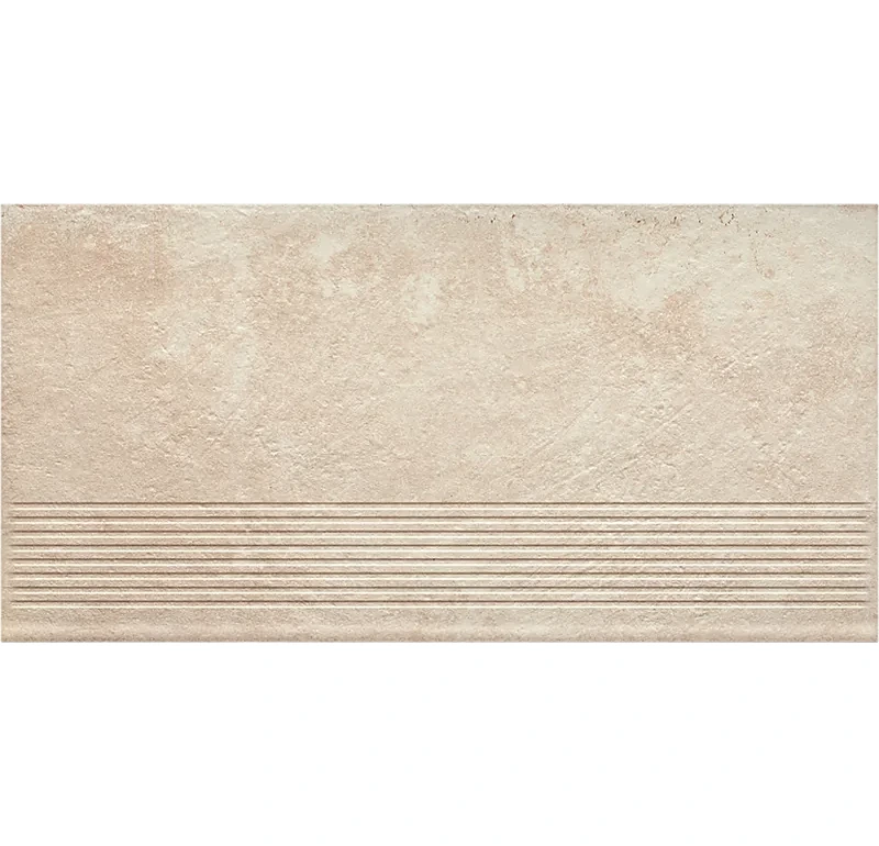 Клинкерная ступень с насечками Paradyz Scandiano Beige, 600x300x8,5 мм