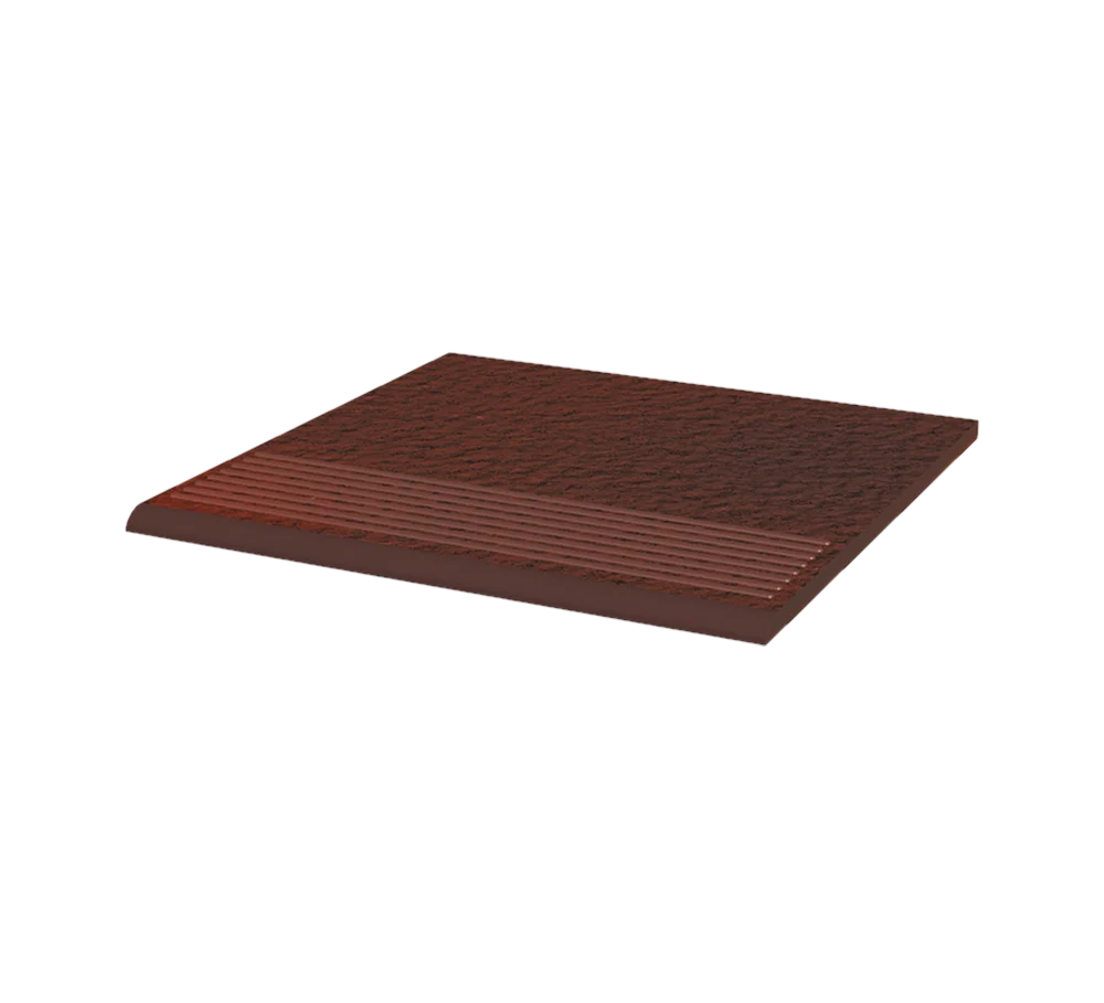 Клинкерная ступень с насечками Paradyz Cloud Brown Duro, 300x300x8,5 мм