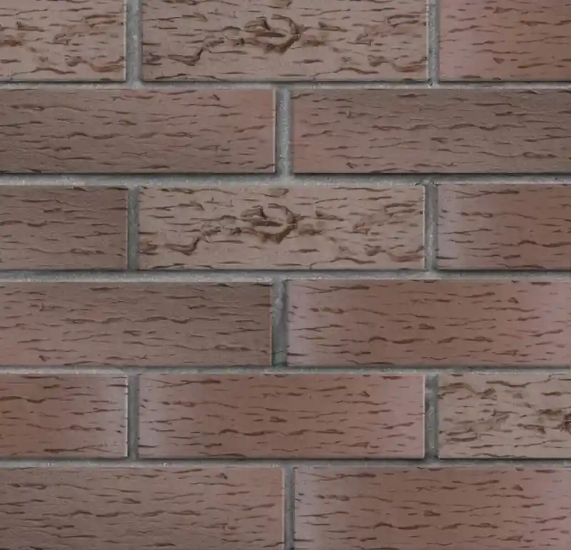 Кирпич клинкерный ЛСР тёмно-терракотовый флэш Брюгге береста, 250x85x65 мм