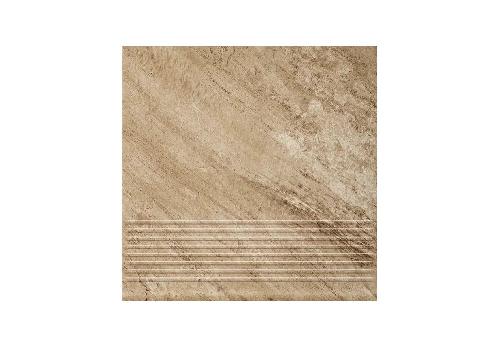 Клинкерная ступень с насечками Paradyz Mattone Pietra Beige, 300x300x8,5 мм