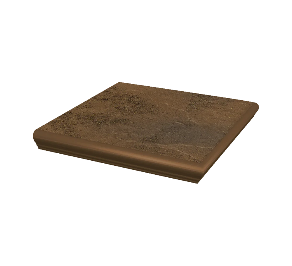 Угловая клинкерная ступень с капиносом Paradyz Semir Beige, 330x330x11 мм