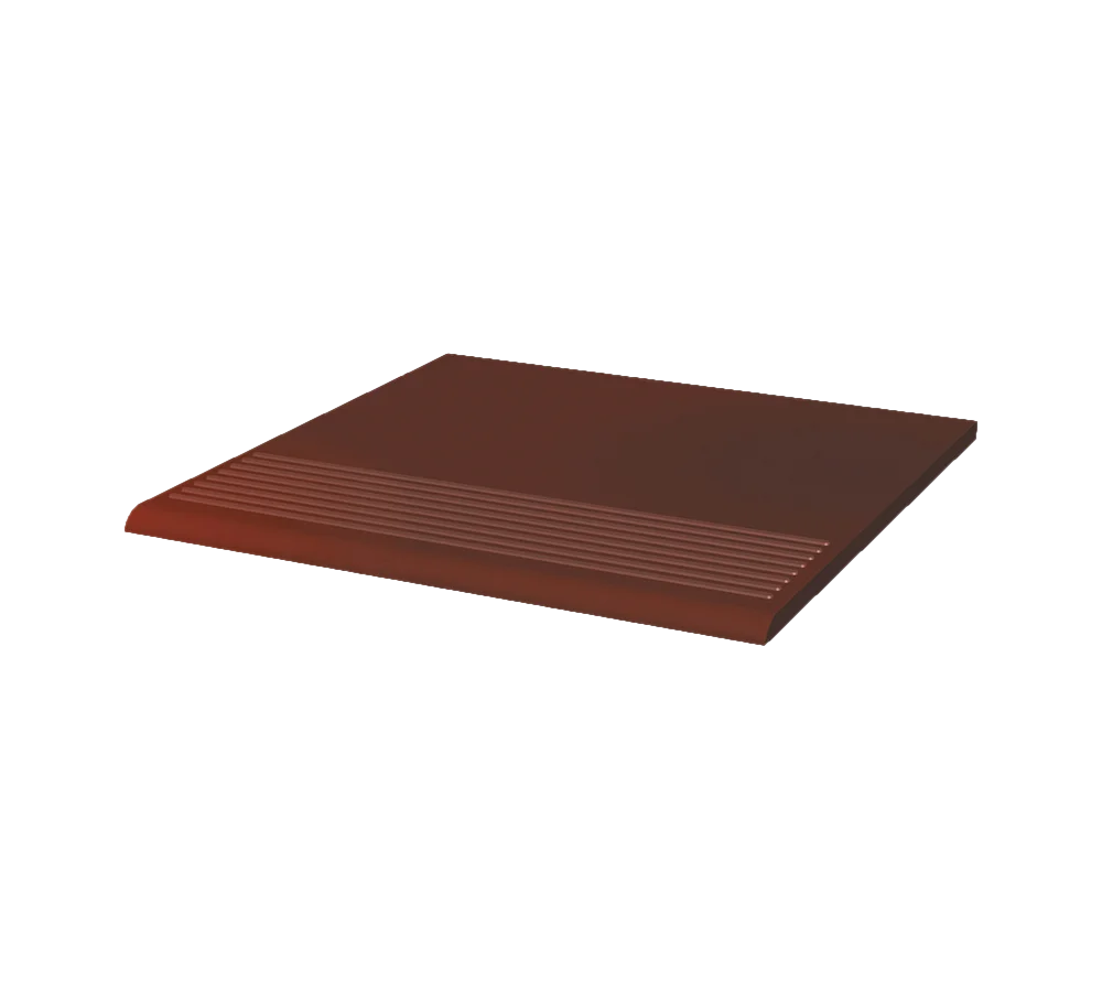 Клинкерная ступень с насечками Paradyz Cloud Brown, 300x300x8,5 мм