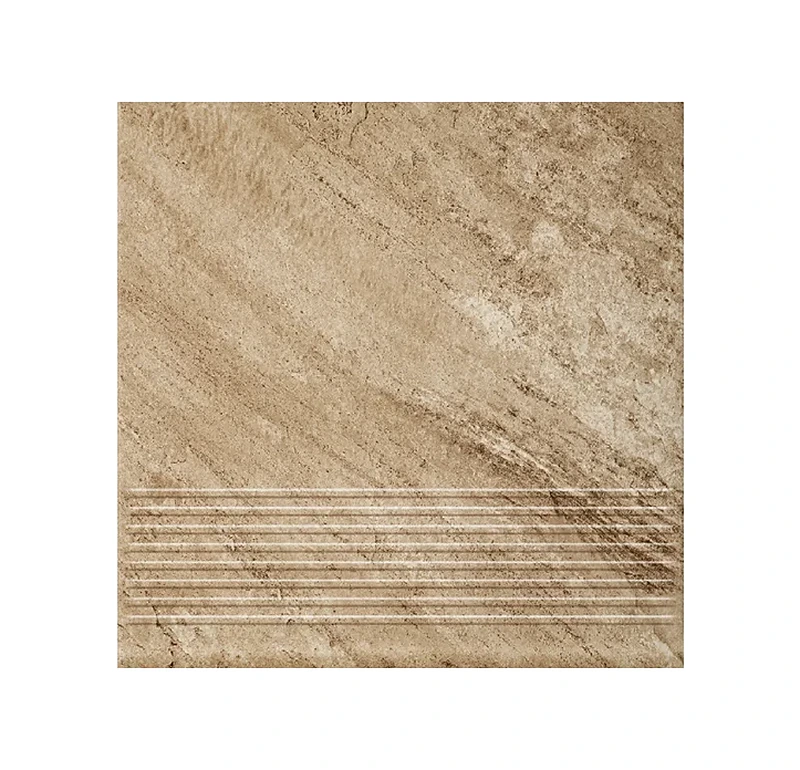 Клинкерная ступень с насечками Paradyz Mattone Pietra Beige, 300x300x8,5 мм