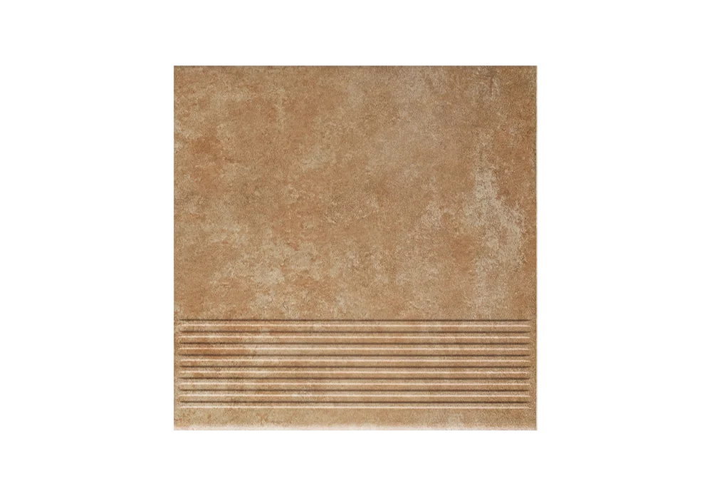 Клинкерная ступень с насечками Paradyz Ilario Ochra, 300x300x8,5 мм