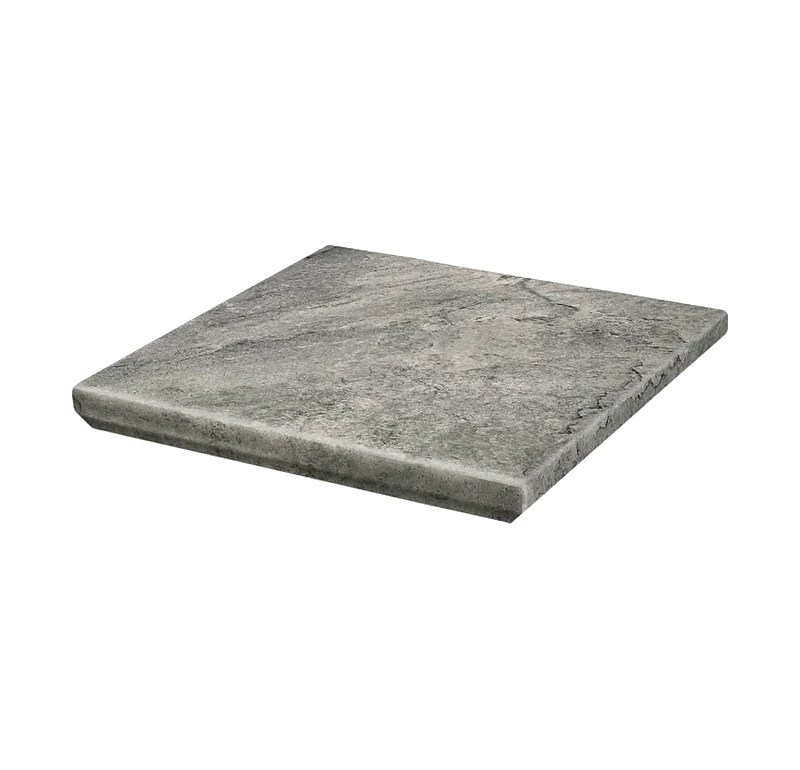Угловая клинкерная ступень с капиносом Paradyz Mattone Pietra Grafit, 330x330x11 мм