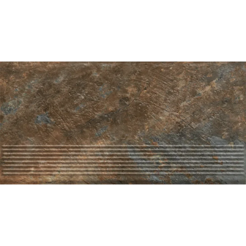 Клинкерная ступень с насечками Paradyz Ardis Rust, 600x300x8,5 мм