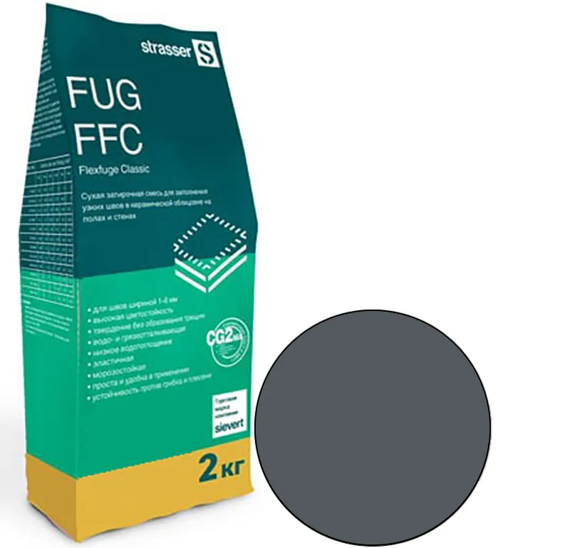 FUG FFC 02 Quick-mix Сухая затирочная смесь для узких швов 1-6 мм, антрацит