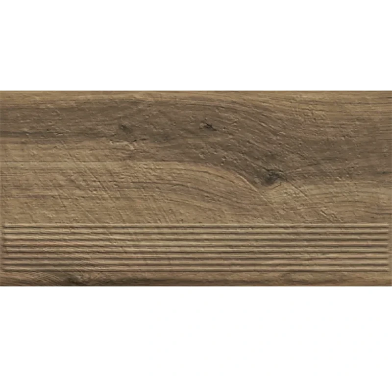 Клинкерная ступень с насечками Paradyz Carrizo Wood, 600x300x8,5 мм