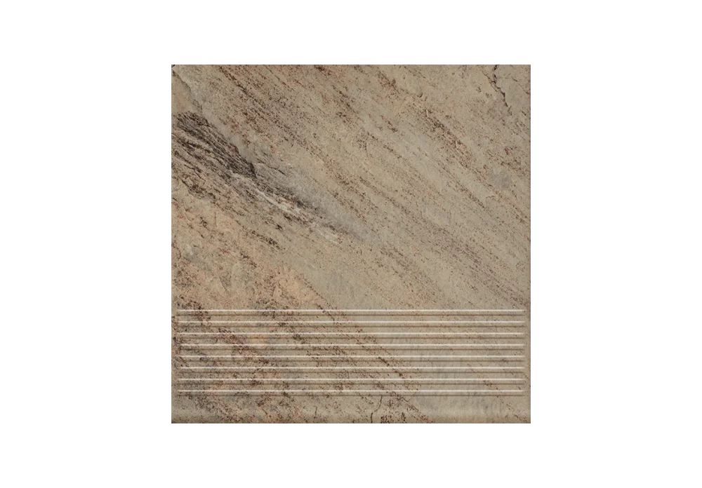 Клинкерная ступень с насечками Paradyz Mattone Pietra Ochra, 300x300x8,5 мм