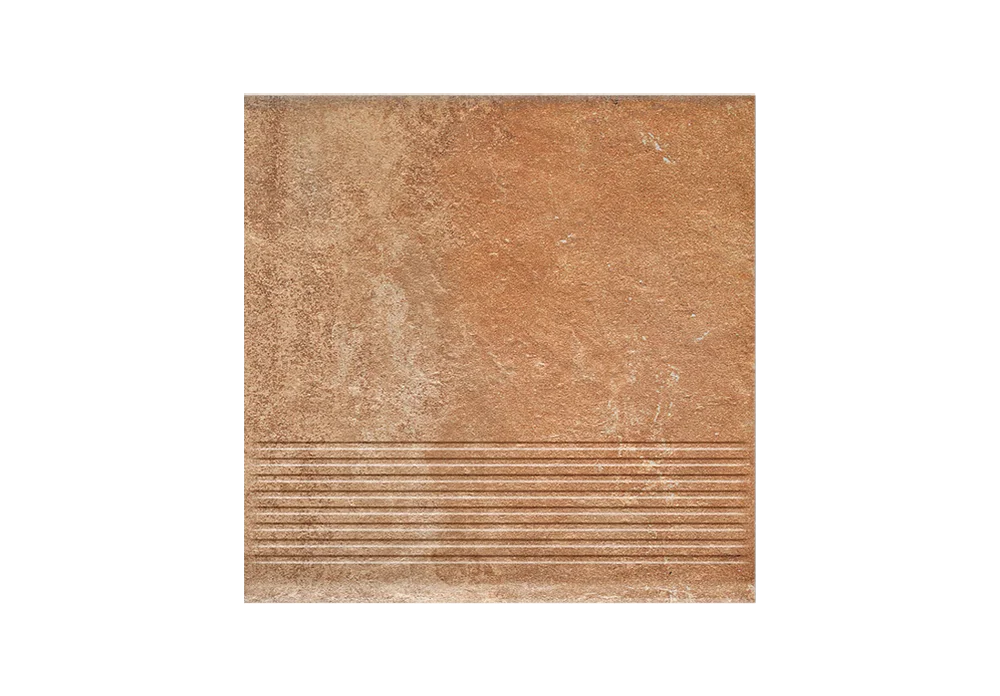 Клинкерная ступень с насечками Paradyz Scandiano Rosso, 300x300x8,5 мм
