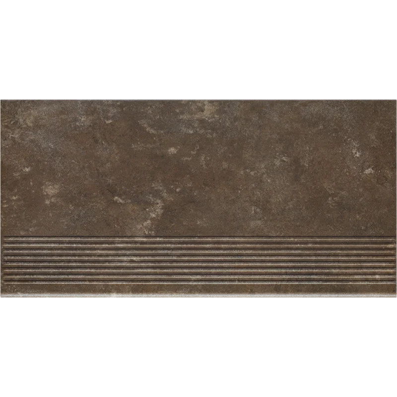 Клинкерная ступень с насечками Paradyz Ilario Brown, 600x300x8,5 мм