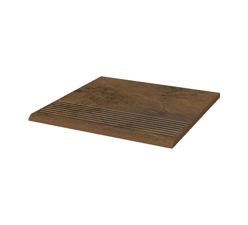 Клинкерная ступень с насечками Paradyz Semir Beige, 300x300x8,5 мм