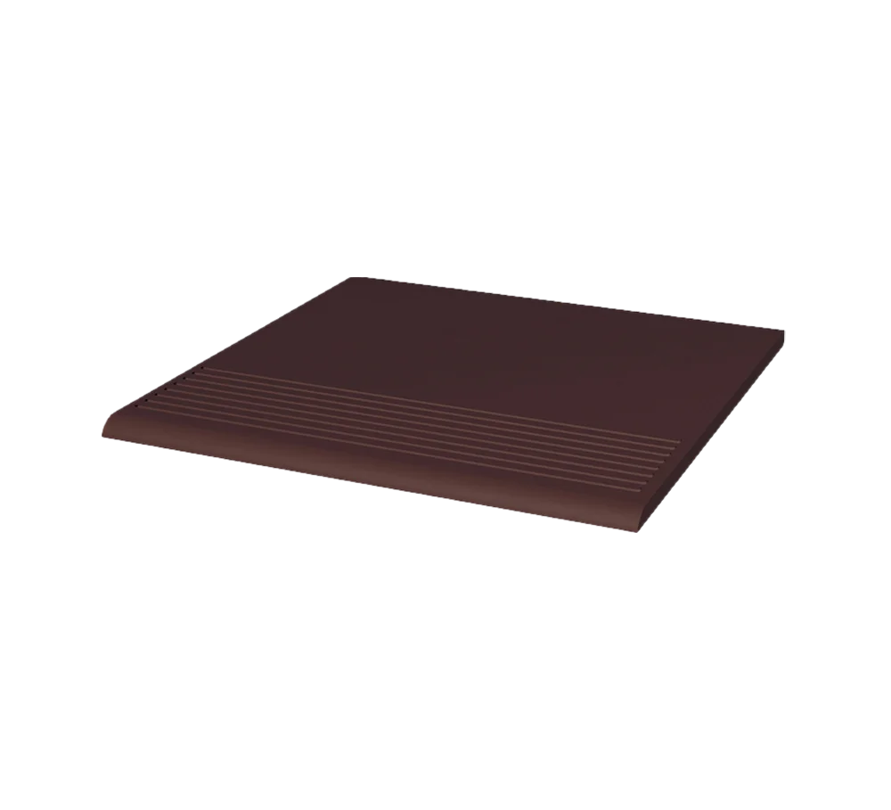 Клинкерная ступень с насечками Paradyz Natural Brown, 300x300x8,5 мм
