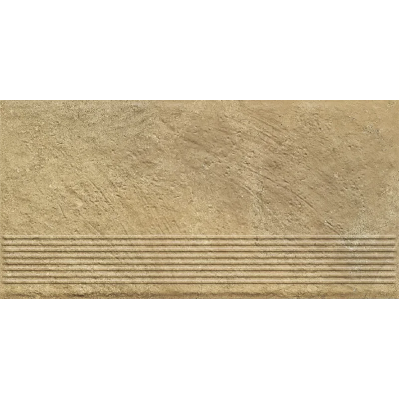 Клинкерная ступень с насечками Paradyz Eremite Beige, 600x300x8,5 мм