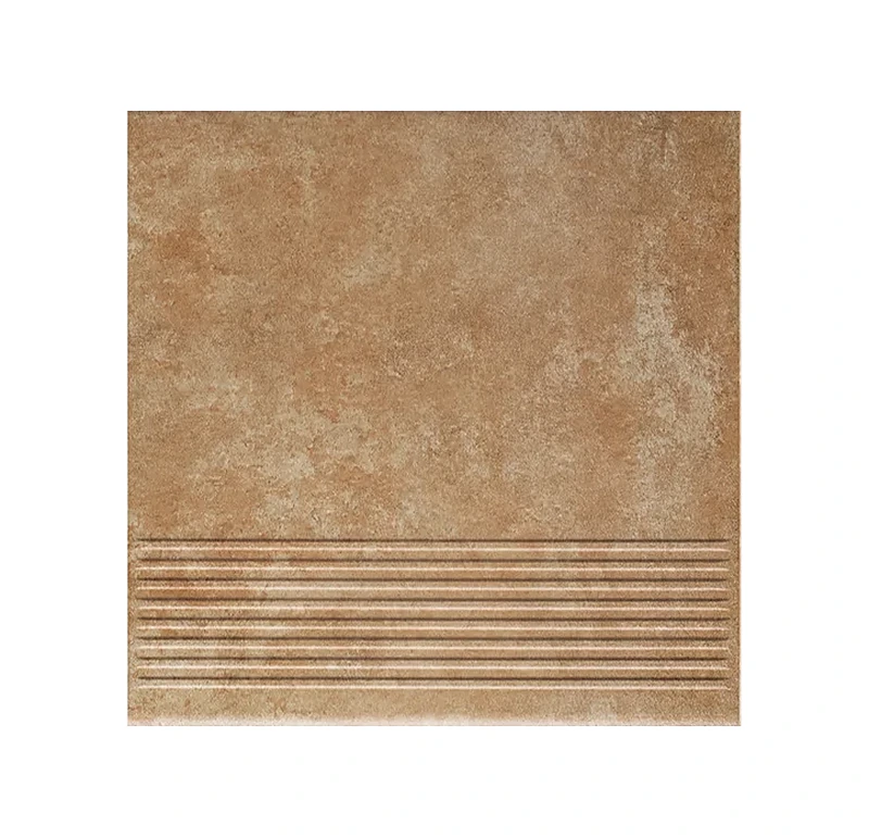 Клинкерная ступень с насечками Paradyz Ilario Ochra, 300x300x8,5 мм