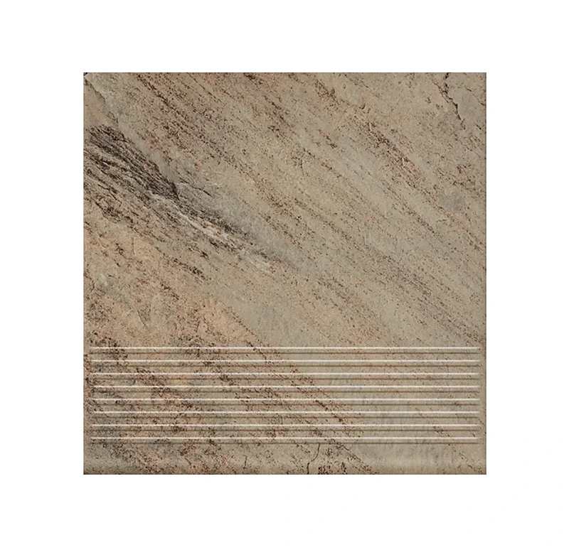 Клинкерная ступень с насечками Paradyz Mattone Pietra Ochra, 300x300x8,5 мм