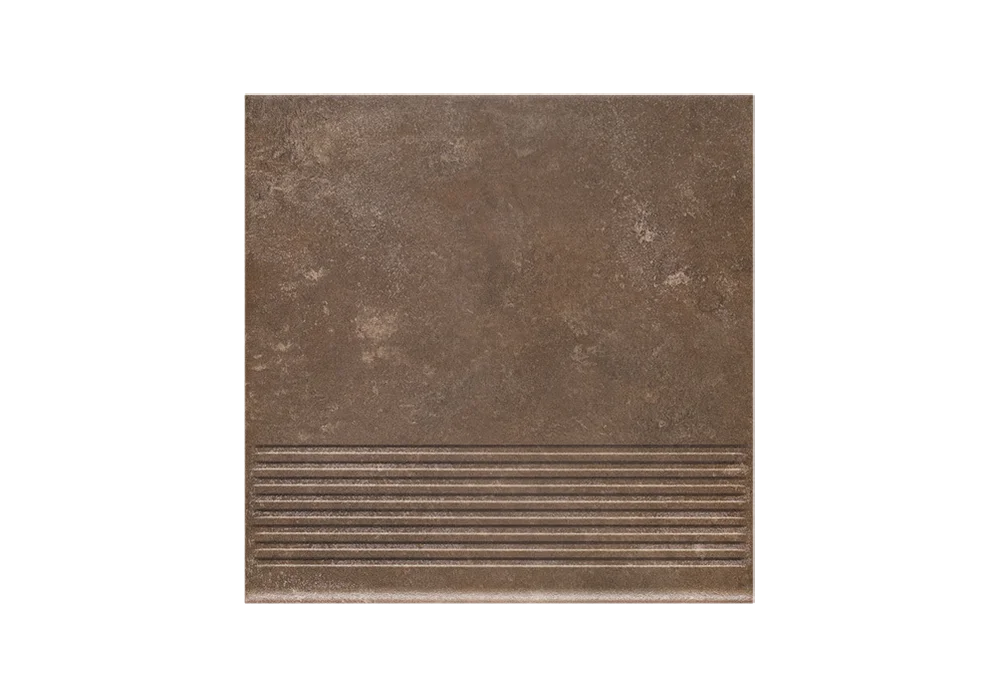 Клинкерная ступень с насечками Paradyz Ilario Brown, 300x300x8,5 мм