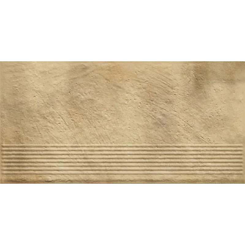 Клинкерная ступень с насечками Paradyz Eremite Sand, 600x300x8,5 мм