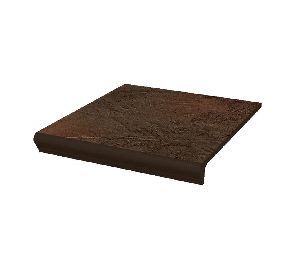 Клинкерная ступень с капиносом Paradyz Semir Brown, 300x330x11 мм