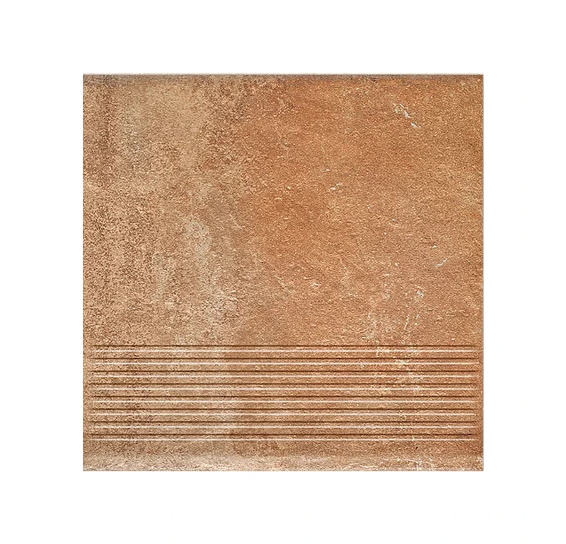 Клинкерная ступень с насечками Paradyz Scandiano Rosso, 300x300x8,5 мм