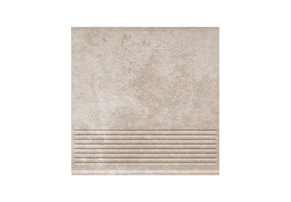 Клинкерная ступень с насечками Paradyz Viano Beige, 300x300x8,5 мм