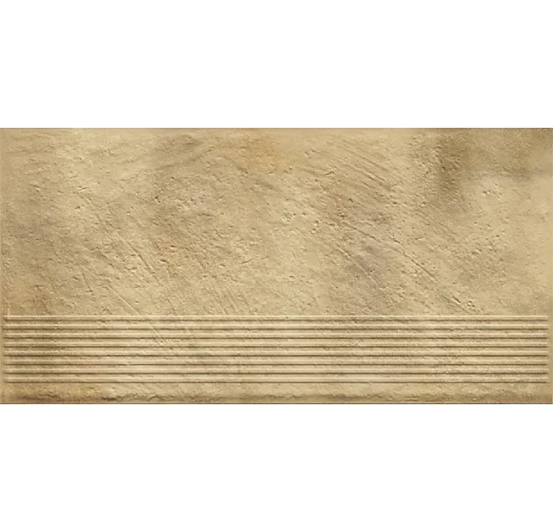 Клинкерная ступень с насечками Paradyz Eremite Sand, 600x300x8,5 мм