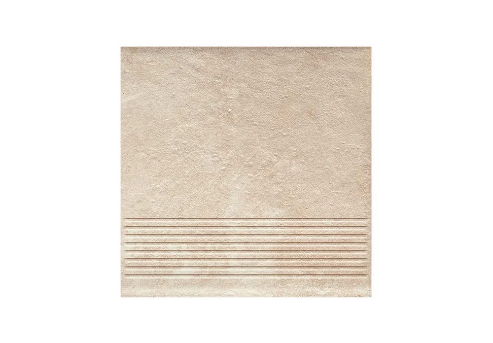 Клинкерная ступень с насечками Paradyz Scandiano Beige, 300x300x8,5 мм