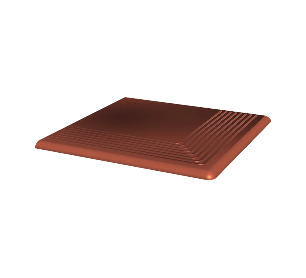 Угловая клинкерная ступень с насечками Paradyz Cloud Rosa