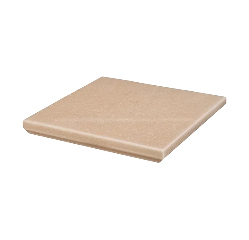 Угловая клинкерная ступень с капиносом Paradyz Mattone Sabbia Beige, 330x330x11 мм