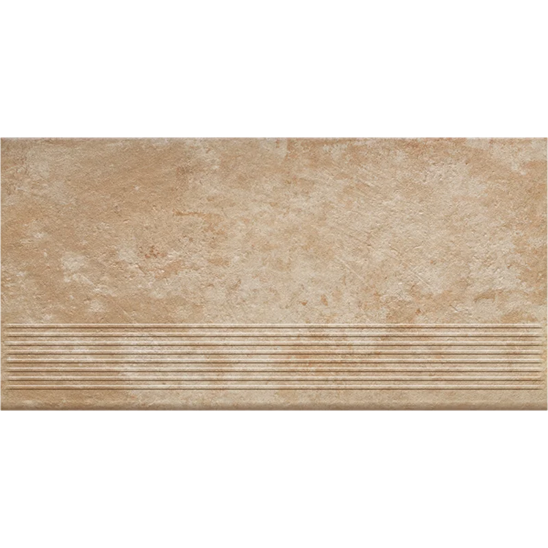 Клинкерная ступень с насечками Paradyz Ilario Beige, 600x300x8,5 мм