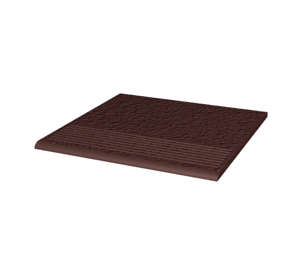 Клинкерная ступень с насечками Paradyz Natural Brown Duro, 300x300x8,5 мм