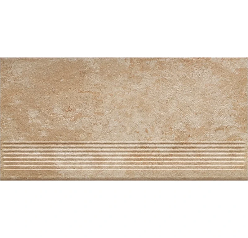 Клинкерная ступень с насечками Paradyz Ilario Beige, 600x300x8,5 мм