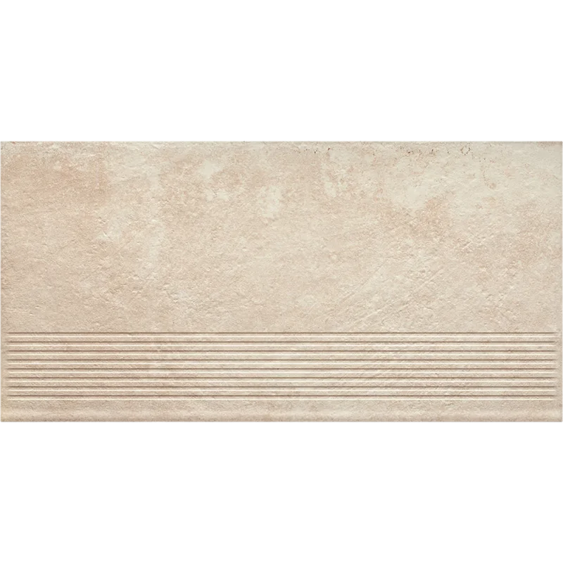 Клинкерная ступень с насечками Paradyz Scandiano Beige, 600x300x8,5 мм
