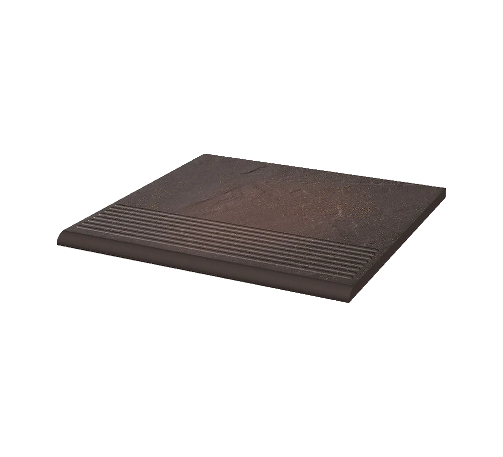 Клинкерная ступень с насечками Paradyz Semir Rosa, 300x300x8,5 мм