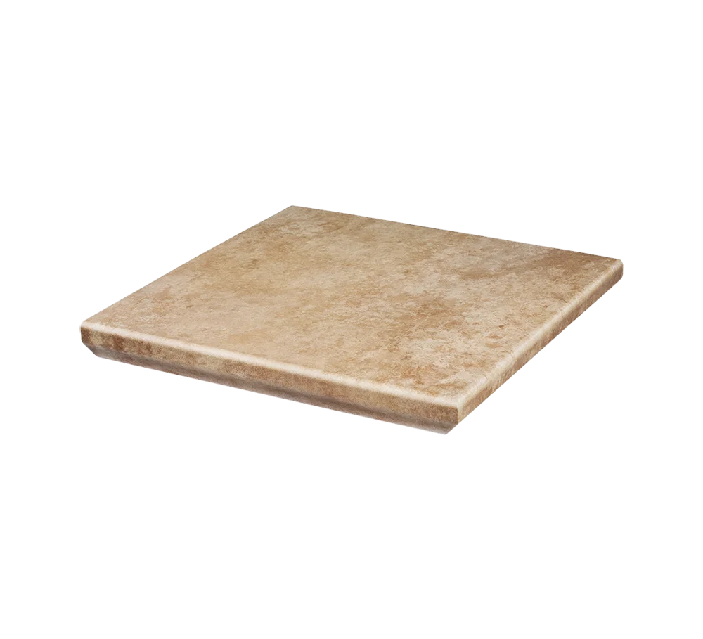 Угловая клинкерная ступень с капиносом Paradyz Ilario Beige, 330x330x11 мм
