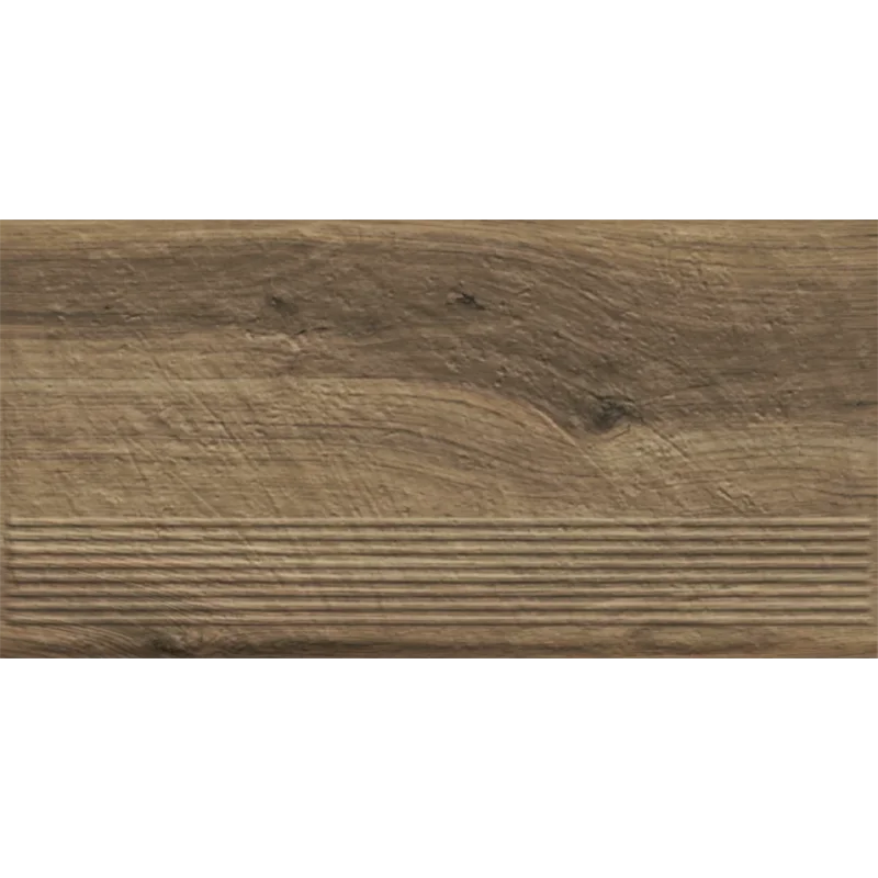 Клинкерная ступень с насечками Paradyz Carrizo Wood, 600x300x8,5 мм