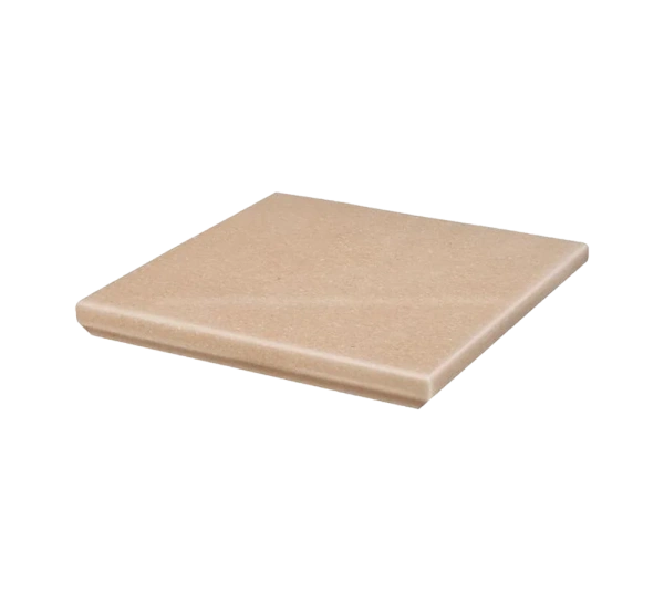 Угловая клинкерная ступень с капиносом Paradyz Mattone Sabbia Beige, 330x330x11 мм