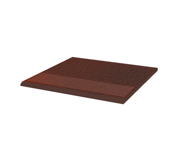 Клинкерная ступень с насечками Paradyz Cloud Brown Duro, 300x300x8,5 мм