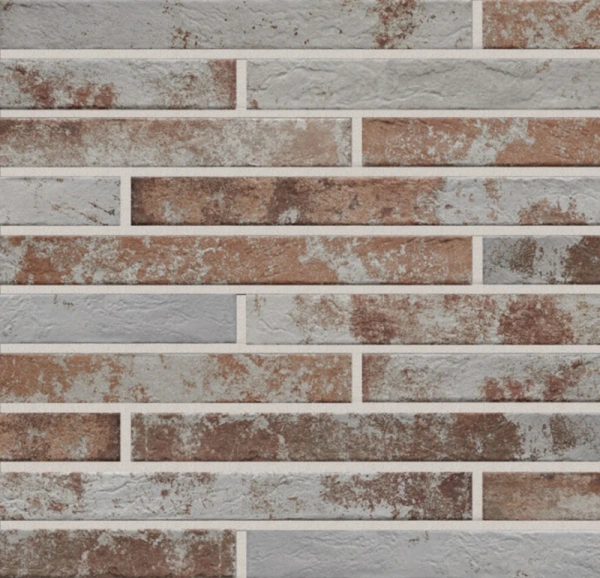 Ригельная плитка под кирпич Rondine Harlem Red White, 450x48x9,5 мм