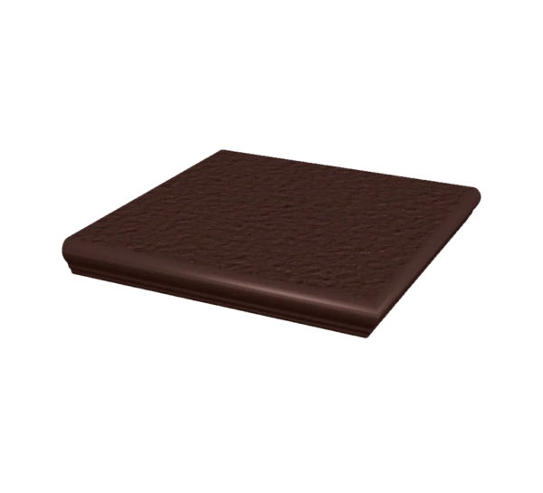 Угловая клинкерная ступень с капиносом Paradyz Natural Brown Duro, 330x330x11 мм