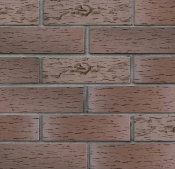 Кирпич клинкерный ЛСР тёмно-терракотовый флэш Брюгге береста, 250x85x65 мм