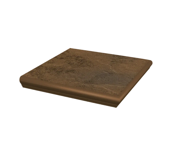 Угловая клинкерная ступень с капиносом Paradyz Semir Beige, 330x330x11 мм