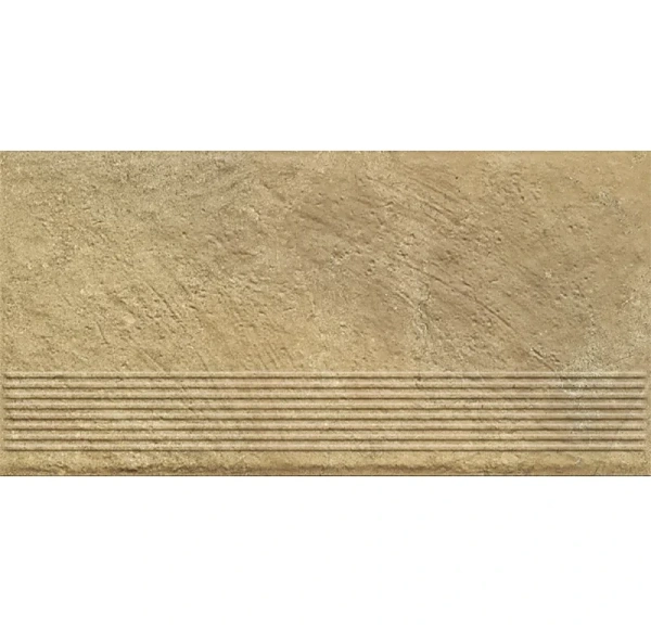 Клинкерная ступень с насечками Paradyz Eremite Beige, 600x300x8,5 мм