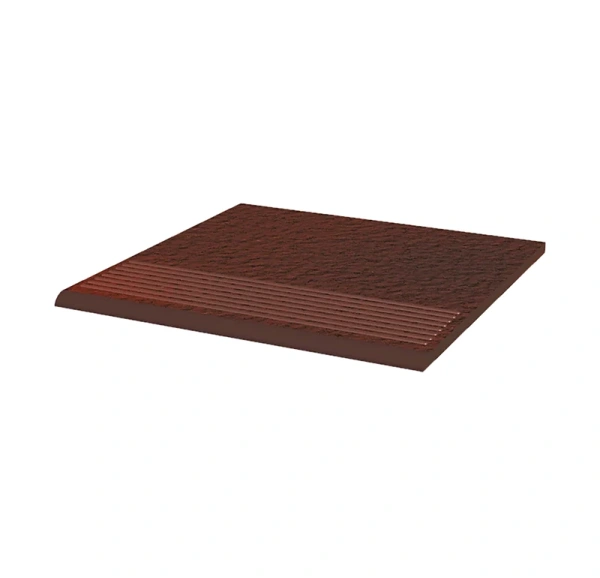 Клинкерная ступень с насечками Paradyz Cloud Brown Duro, 300x300x8,5 мм