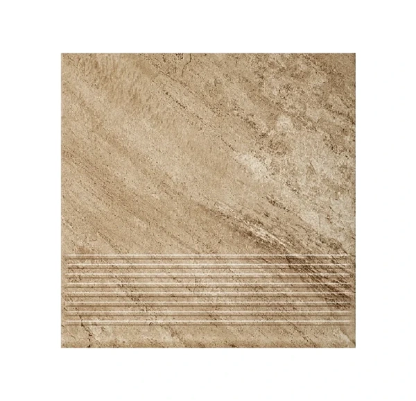 Клинкерная ступень с насечками Paradyz Mattone Pietra Beige, 300x300x8,5 мм