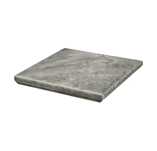Угловая клинкерная ступень с капиносом Paradyz Mattone Pietra Grafit, 330x330x11 мм