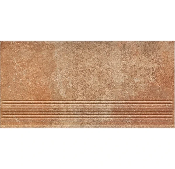 Клинкерная ступень с насечками Paradyz Scandiano Rosso, 600x300x8,5 мм