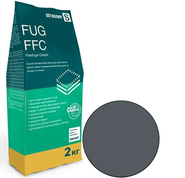 FUG FFC 02 Quick-mix Сухая затирочная смесь для узких швов 1-6 мм, антрацит
