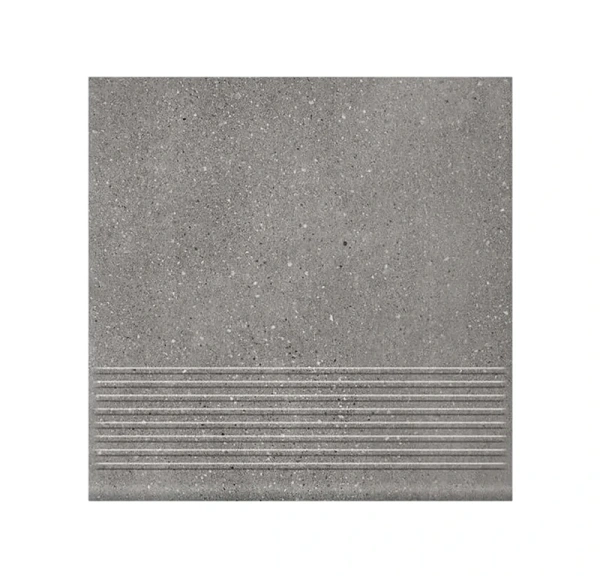 Клинкерная ступень с насечками Paradyz Mattone Sabbia Grafit, 300x300x8,5 мм